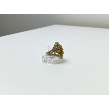 925 Sterling Silver Gold Plated Citrine Ring Size 5.5