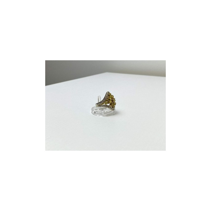 925 Sterling Silver Gold Plated Citrine Ring Size 5.5