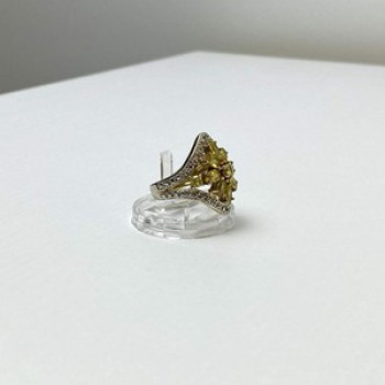 925 Sterling Silver Gold Plated Citrine Ring Size 5.5