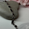 925 Sterling Silver Black Enamel Bracelet Length 7.5 in