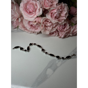 925 STERLING SILVER BLACK ENAMEL BRACELET LENGTH 7.5 in