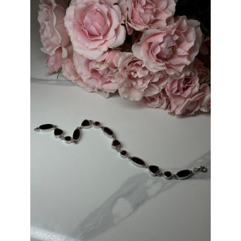 925 STERLING SILVER BLACK ENAMEL BRACELET LENGTH 7.5 in