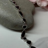 925 Sterling Silver Black Enamel Bracelet Length 7.5 in