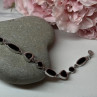 925 Sterling Silver Black Enamel Bracelet Length 7.5 in