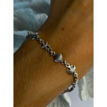 Summer Ocean Mood 925 Sterling Silver Bracelet Length 7.5