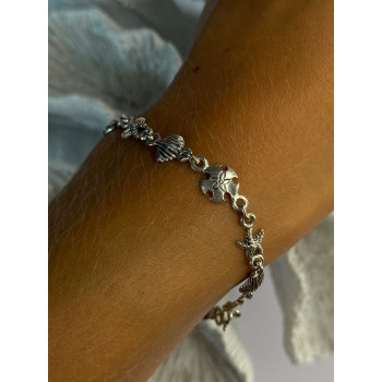 Summer Ocean Mood 925 Sterling Silver Bracelet Length 7.5