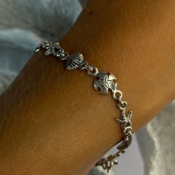 Summer Ocean Mood 925 Sterling Silver Bracelet Length 7.5