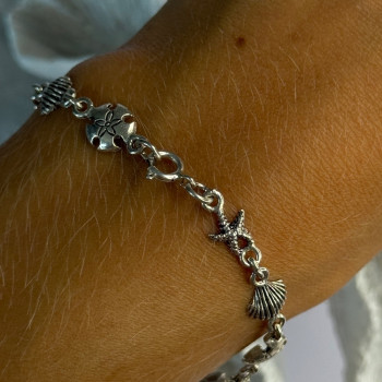 Summer Ocean Mood 925 Sterling Silver Bracelet Length 7.5