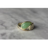 925 Sterling Silver Green Nephrite Ring Size 6.5