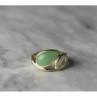 925 Sterling Silver Green Nephrite (Jade) Ring Size 6.5