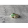 925 Sterling Silver Green Nephrite Ring Size 6.5