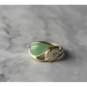 925 Sterling Silver Green Nephrite (Jade) Ring Size 6.5
