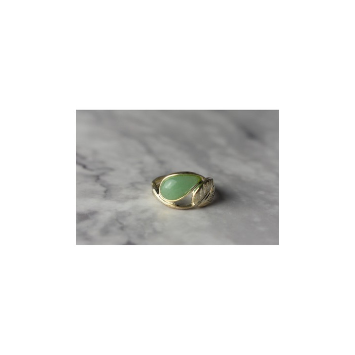 925 Sterling Silver Green Nephrite Ring Size 6.5