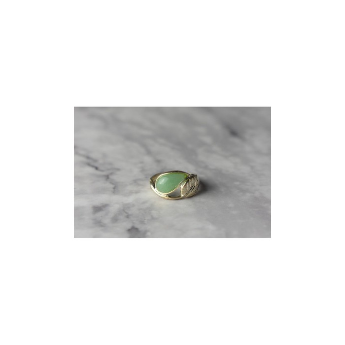 925 Sterling Silver Green Nephrite Ring Size 6.5