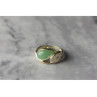 925 Sterling Silver Green Nephrite Ring Size 6.5