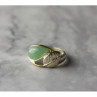 925 Sterling Silver Green Nephrite (Jade) Ring Size 6.5