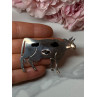 925 Sterling Silver Cow Brooch Length 2.5 In