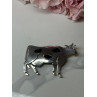 925 Sterling Silver Cow Brooch Length 2.5 In