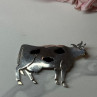 925 Sterling Silver Cow Brooch Length 2.5 In