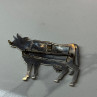 925 Sterling Silver Cow Brooch Length 2.5 In