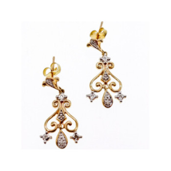10K  YELLOW GOLD DIAMONDS EARRINGS