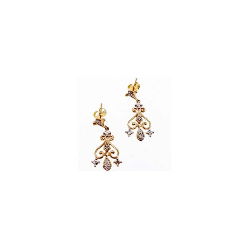10K  YELLOW GOLD DIAMONDS EARRINGS