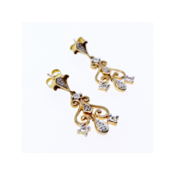 10K  YELLOW GOLD DIAMONDS EARRINGS