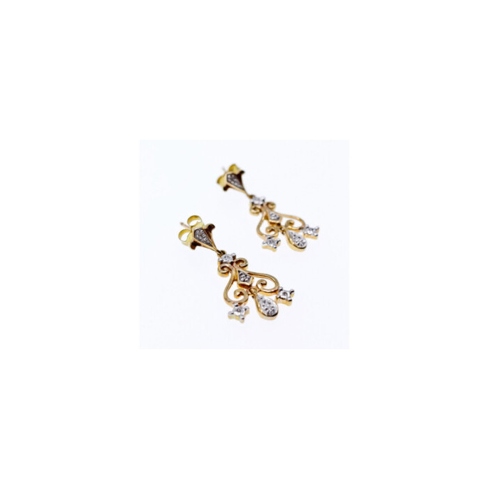 10K  YELLOW GOLD DIAMONDS EARRINGS