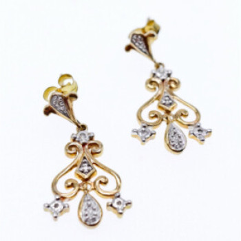 10K Yellow Gold Diamonds Earrings