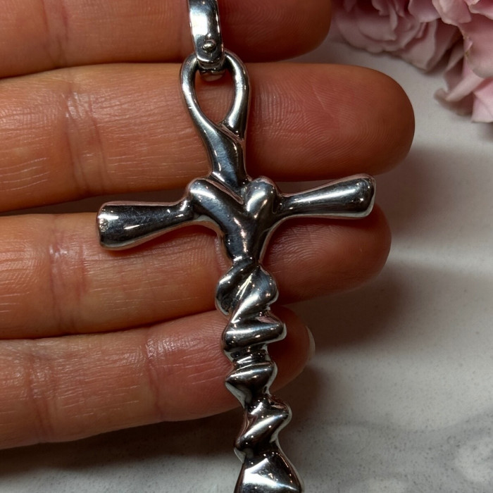 925 Sterling Silver Cross Length 3 in