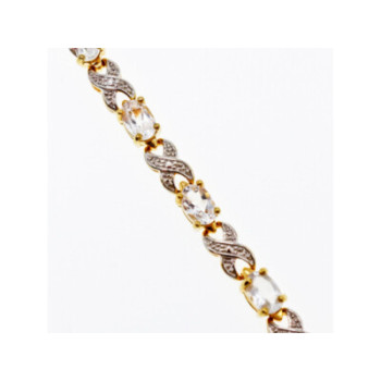 925 Sterling Silver Gold Plated Aquamarine Bracelet