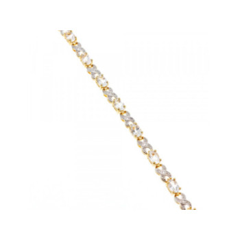 925 Sterling Silver Gold Plated Aquamarine Bracelet