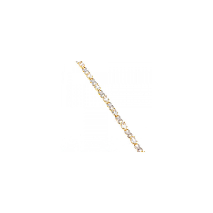 925 Sterling Silver Gold Plated Aquamarine Bracelet