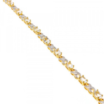 925 Sterling Silver Gold Plated Aquamarine Bracelet