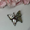 925 Sterling Silver Abalone Brooch Butterfly Length 1.5 In