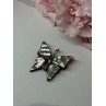 925 Sterling Silver Abalone Brooch Butterfly Length 1.5 In