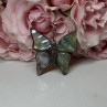 925 Sterling Silver Abalone Brooch Butterfly Length 1.5 In