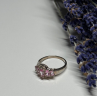 925 Sterling Silver Pink Spinel Ring Size 7