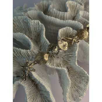 Summer Ocean Shell Star 925 Sterling Silver Bracelet Length 7