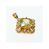 925 Sterling Silver Gold Plated Peridot & CZ Pendant