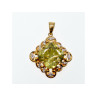 925 Sterling Silver Gold Plated Peridot & CZ Pendant