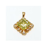 925 Sterling Silver Gold Plated Peridot & CZ Pendant