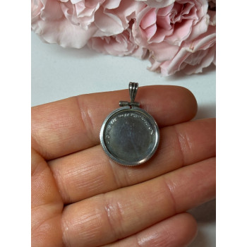 925 Sterling Silver Pendant-Medal Rose Length 1.3 In