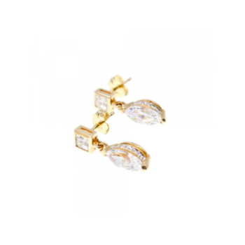 14K YELLOW GOLD CZ EARRINGS