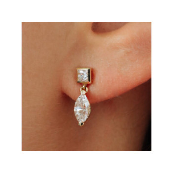 14K YELLOW GOLD CZ EARRINGS