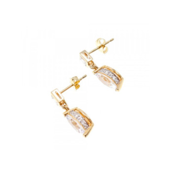 14K YELLOW GOLD CZ EARRINGS