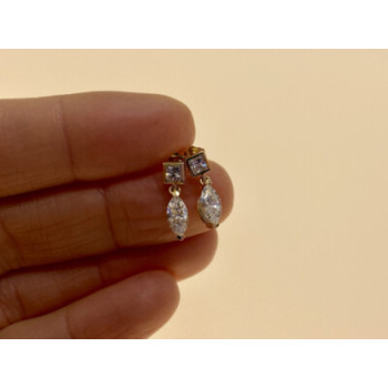 14K YELLOW GOLD CZ EARRINGS