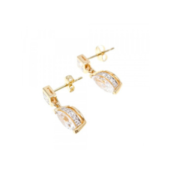 14K YELLOW GOLD CZ EARRINGS