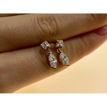14K YELLOW GOLD CZ EARRINGS