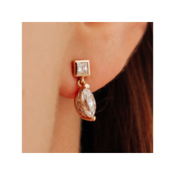 14K YELLOW GOLD CZ EARRINGS